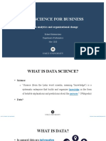 Data Science For Business: Business Analytics and Organizational Change