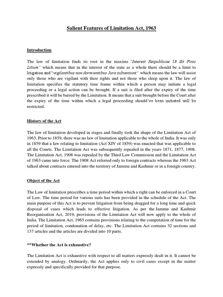 salient-features-of-limitation-act-pdf-lawsuit-statute-of-limitations