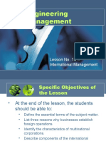 Lesson No. 15 - International Management