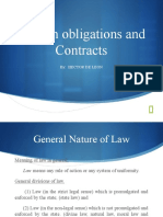 Law On Obligations and Contracts: By: Hector de Leon