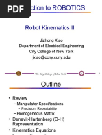 Introduction To ROBOTICS: Robot Kinematics II