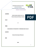 MECANISMMOS DE TRASNPORTE Y PERMEABILIDAD CELULAR, Tarea de Fisiologia 2da Semana