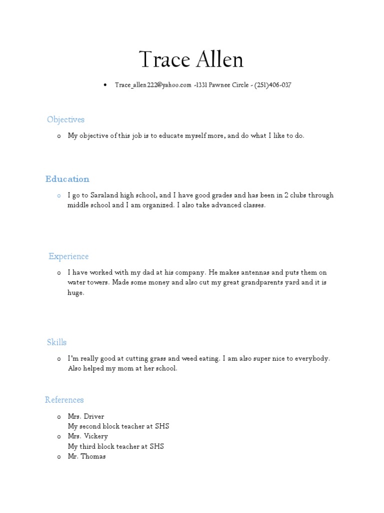 Trace Allen's Resume Overview | PDF | Wellness