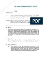 Government Procurement Policy Board: CIRCULAR NO. 01-2004