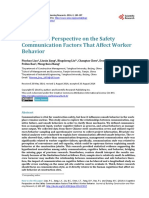 A Cognitive Perspective On The Safety Communication Factors That Affect Worker Behavior