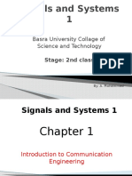 Signals and Systems 1: Basra University Collage of Science and Technology