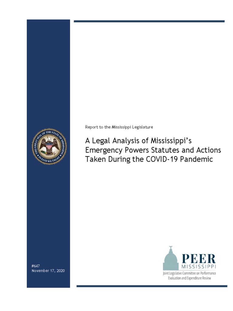 PEER Legal Analysis COVID PDF Emergency Management Emergency