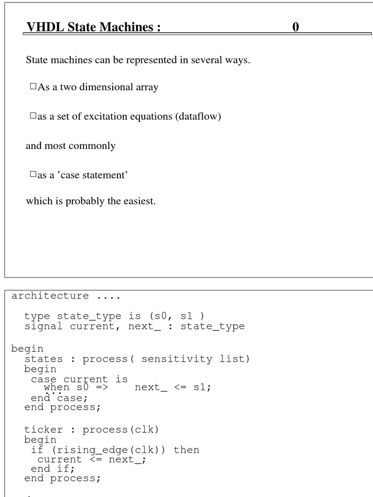 VHDL State Machines: 0 | PDF | Vhdl | Theoretical Computer Science