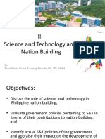 Iii Science and Technology and Nation Building: By: Anna Maria Gracia T. Ingcog-Estardo, RN, LPT, Maed