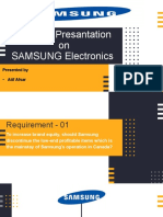 Midterm Presantation On SAMSUNG Electronics: Presented by