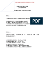 Derecho Civil Viii. Sucesiones. Trabajos de Investigacion - Cima