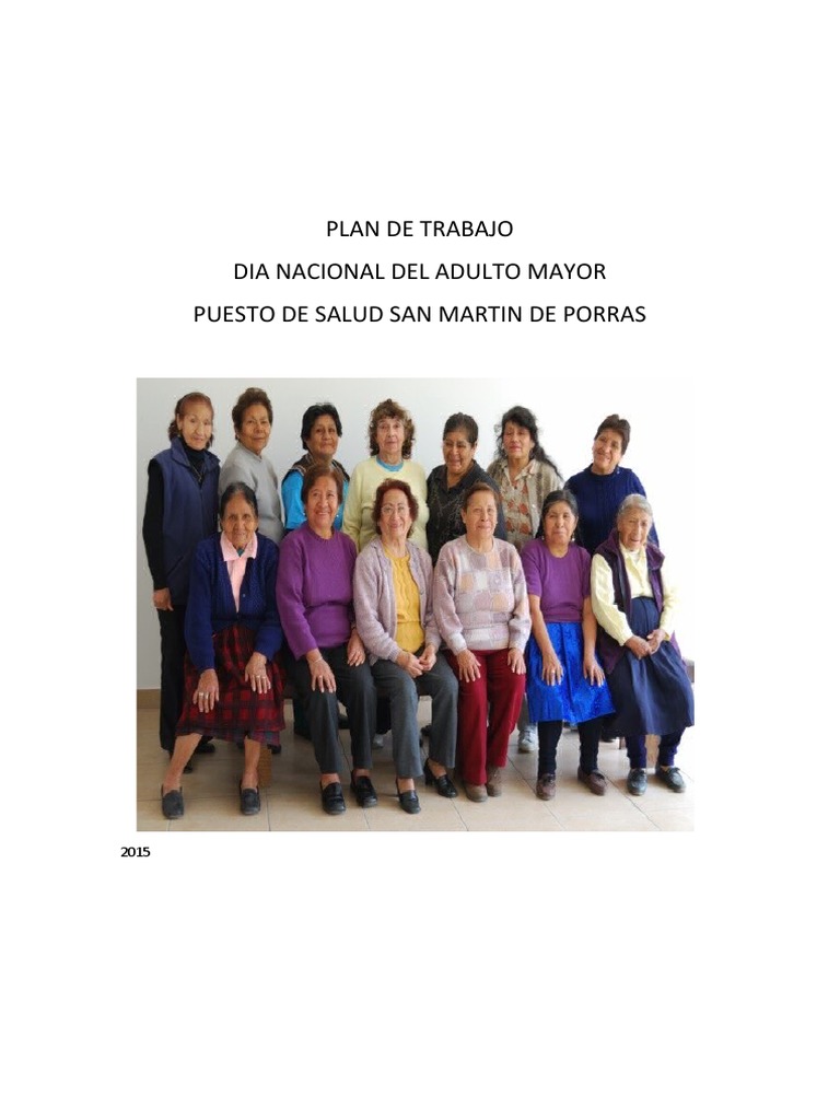 Plan de Actividades para Adultos Mayores | PDF | Vejez | Adultos