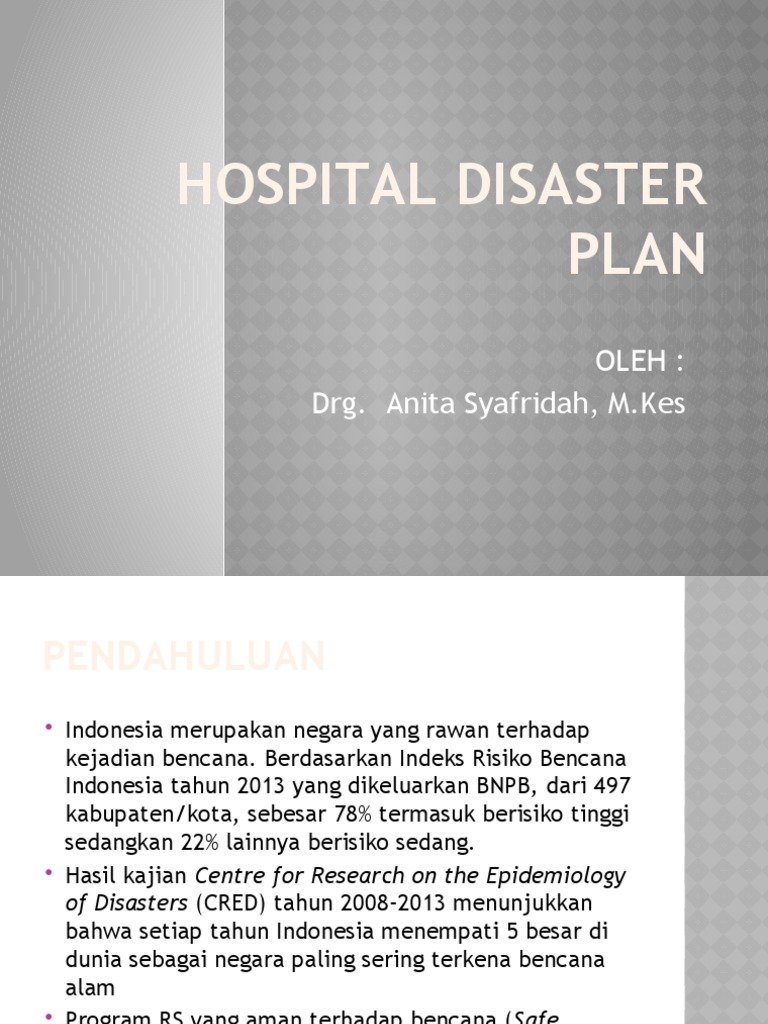 539 - Hospital Disaster Plan | PDF