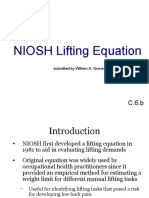 NIOSH Lifting Equation: Submitted by William A. Groves