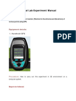 Virtual Lab Experiment Manual: To Find Out Location (Planimetric Coordinates and Elevations) of Various Points Using GPS