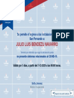 Certificate For JULIO LUIS BENDEZU NAVARRO For - CUESTIONARIO DE TRIAJE POR ...