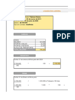 Formato de Liquidacion Laboral y Indemnizacion