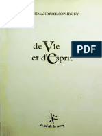Archimandrite Sophrony - de Vie Et D - Esprit PDF