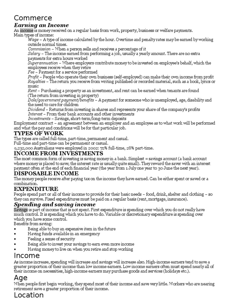 Commerce Yearly Notes | PDF | Loans | Debt