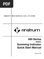 400 Series Summing Indicator Quick Start Manual