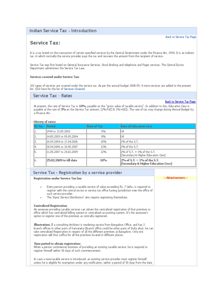 Overview of Indian Service Tax System | PDF | Taxes | Invoice