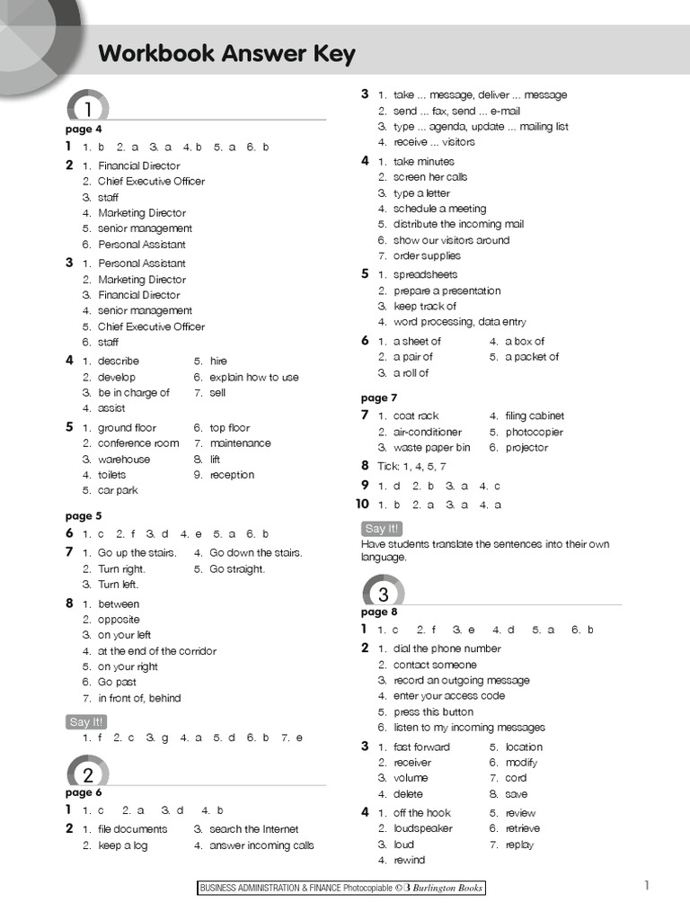 Workbook Answer Key PDF | PDF