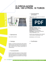 Equipo Circulación Forzada. 150 Litros. 18 Tubos: Características Principales