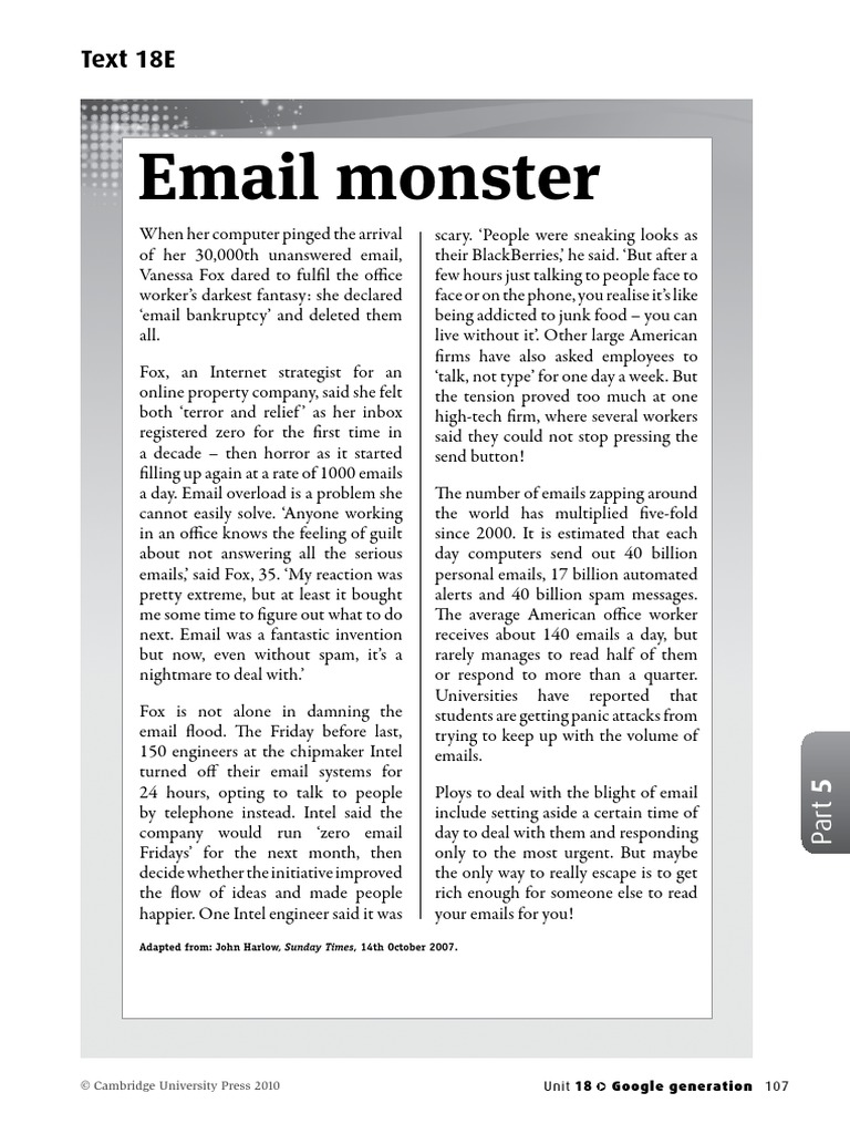 Magazine Article - Exemplar | PDF | Email Spam | Cyberspace