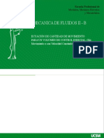 ECUACIÓN DE CANTIDAD DE MOVIMIENTO PARA UN VOLUMEN DE CONTROL INERCIAL. (Sin Movimiento o Con Velocidad Constante)