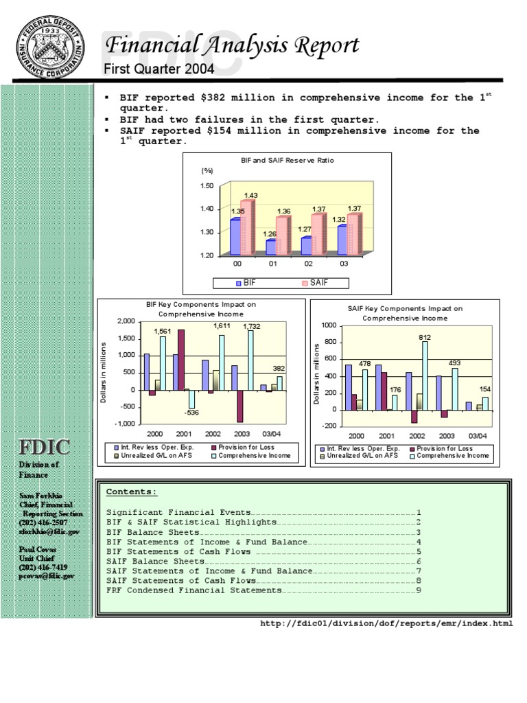 Financial Analysis: F D I C | PDF