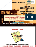 CIP - UT5 - Consideraciones y Exigencias P - Diseño de Plataformas Petroliferas - Dr. Jose A. Sarricolea Valencia