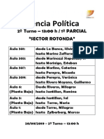 Ciencia Política: 2º Turno - 13:00 H / 1º PARCIAL "Sector Rotonda"