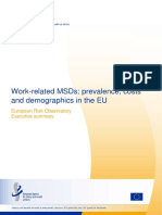 Work Related MSDs Prevalence Costs and Demographics in EU Summary