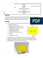 Objectives: EELE 5445 Antenna Theory Lab # 4 Simulation of Microstrip Antenna Using CST