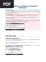 How To Shrink A Partition or Volume in Windows 7