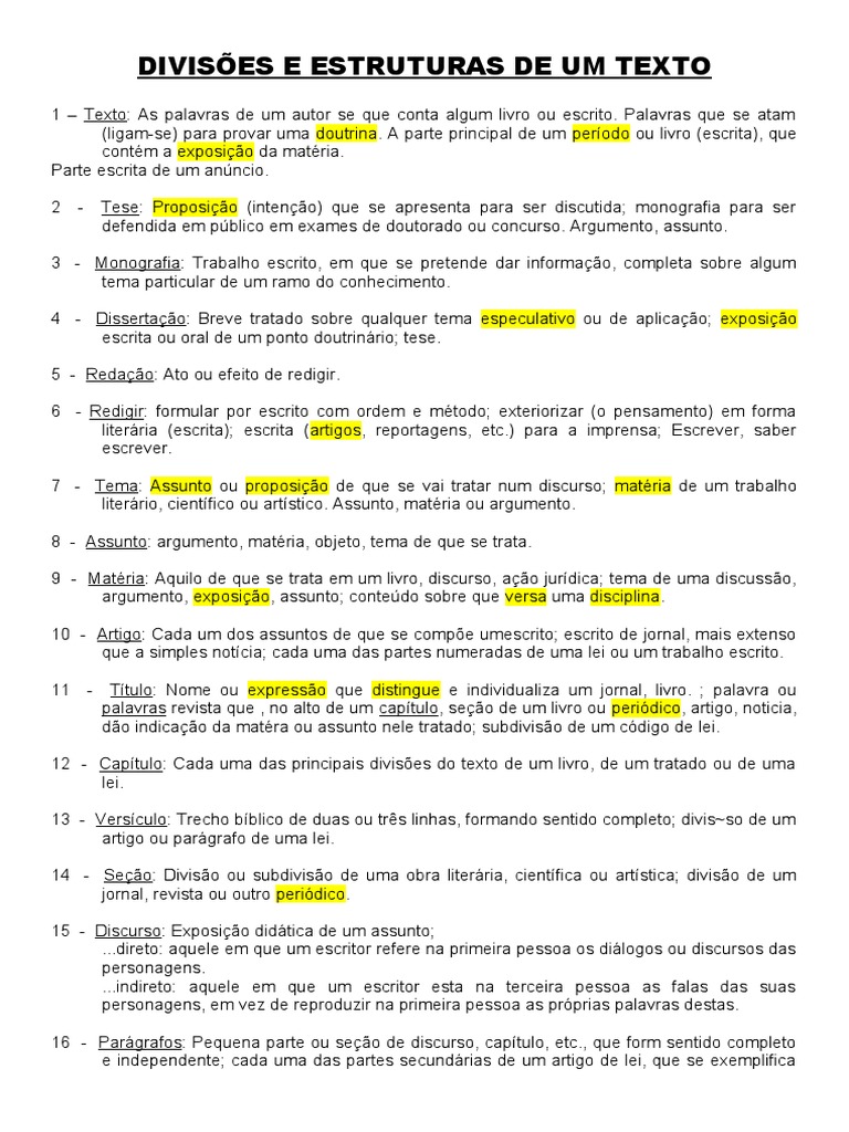 Estruturas e Divisões de Texto Didático | PDF | Fonema | Palavra