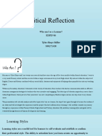 Critical Reflection: Who Am I As A Learner? EDFD546 Tyler-Shaye Miller S00271438