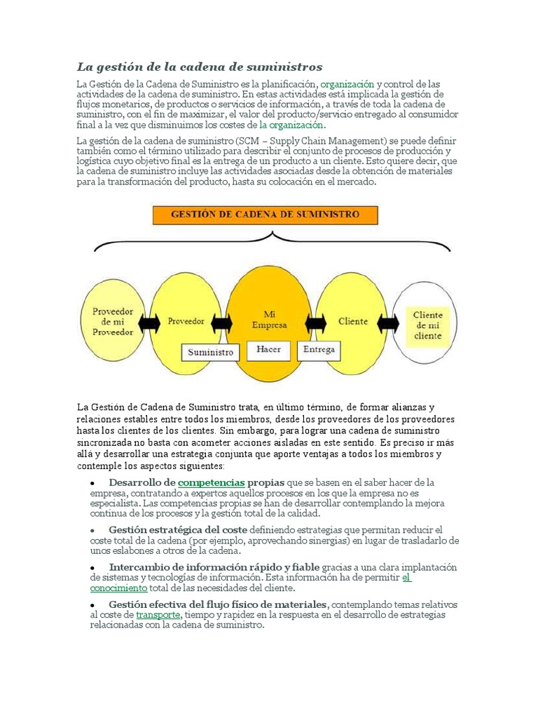 La Gestión de La Cadena de Suministros | PDF | Logística | Gestión de ...