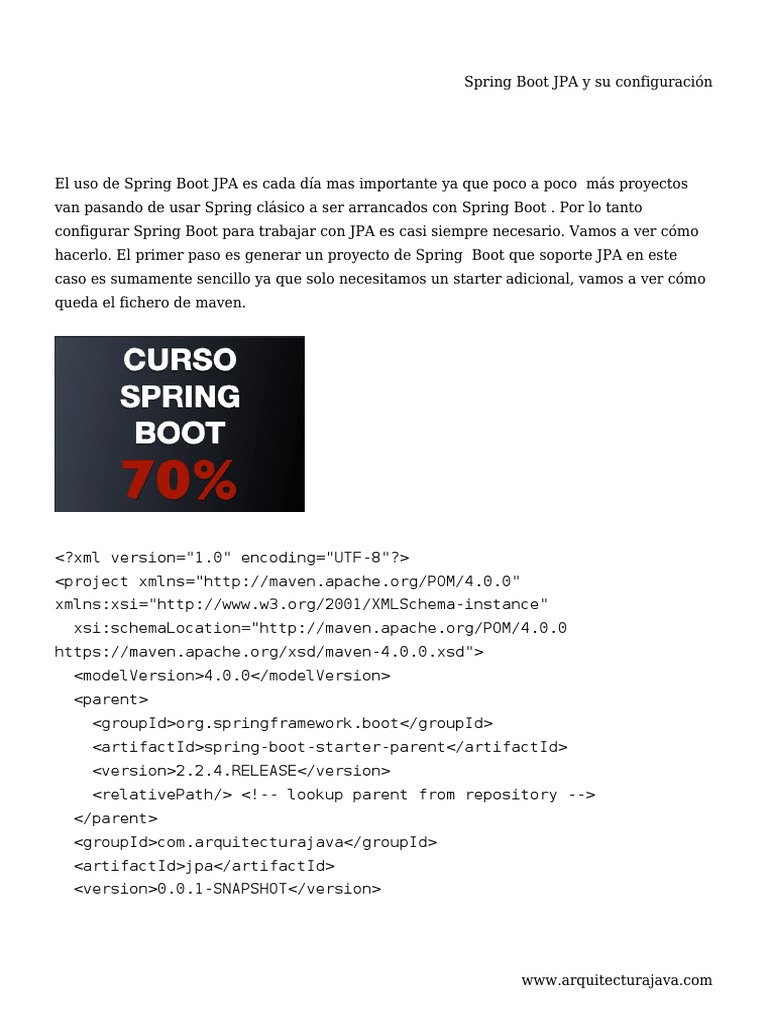 Configura Spring Boot JPA fácilmente | PDF | Gestión de datos | Gestión ...