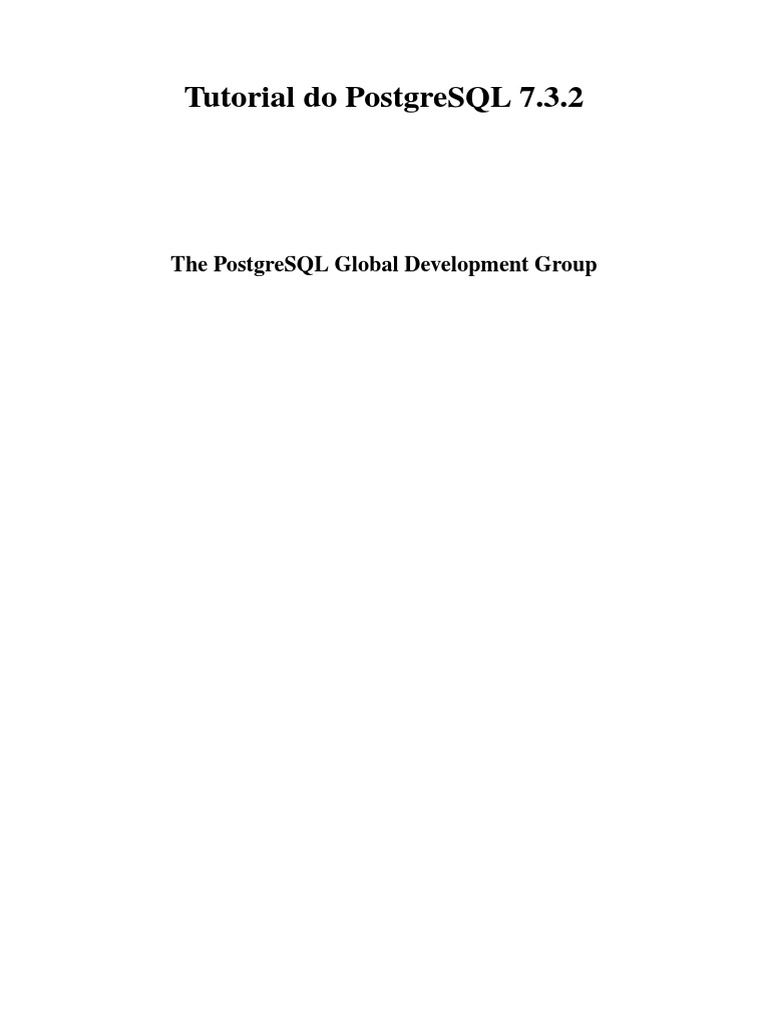 Tutorial Do PostgreSQL 7 - 3 - 2 PDF | PDF | Postgre SQL | Modelo ...