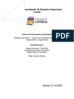 Control de Producción e Inventario. Segundo Práctica Del Primer Tema V