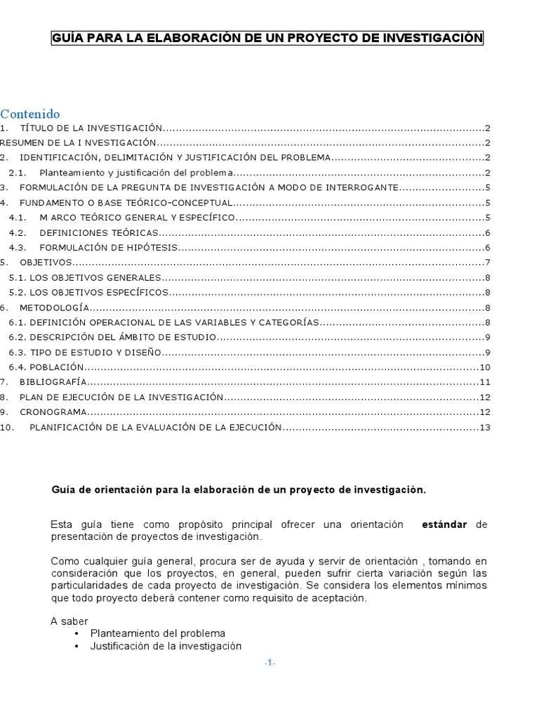 Guía para Elaborar Proyectos de Investigación | PDF | Hipótesis | Teoría