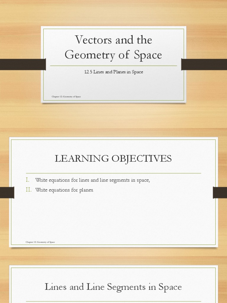 Chapter 12 Section 12.5 Lines and Planes in Space PDF Line