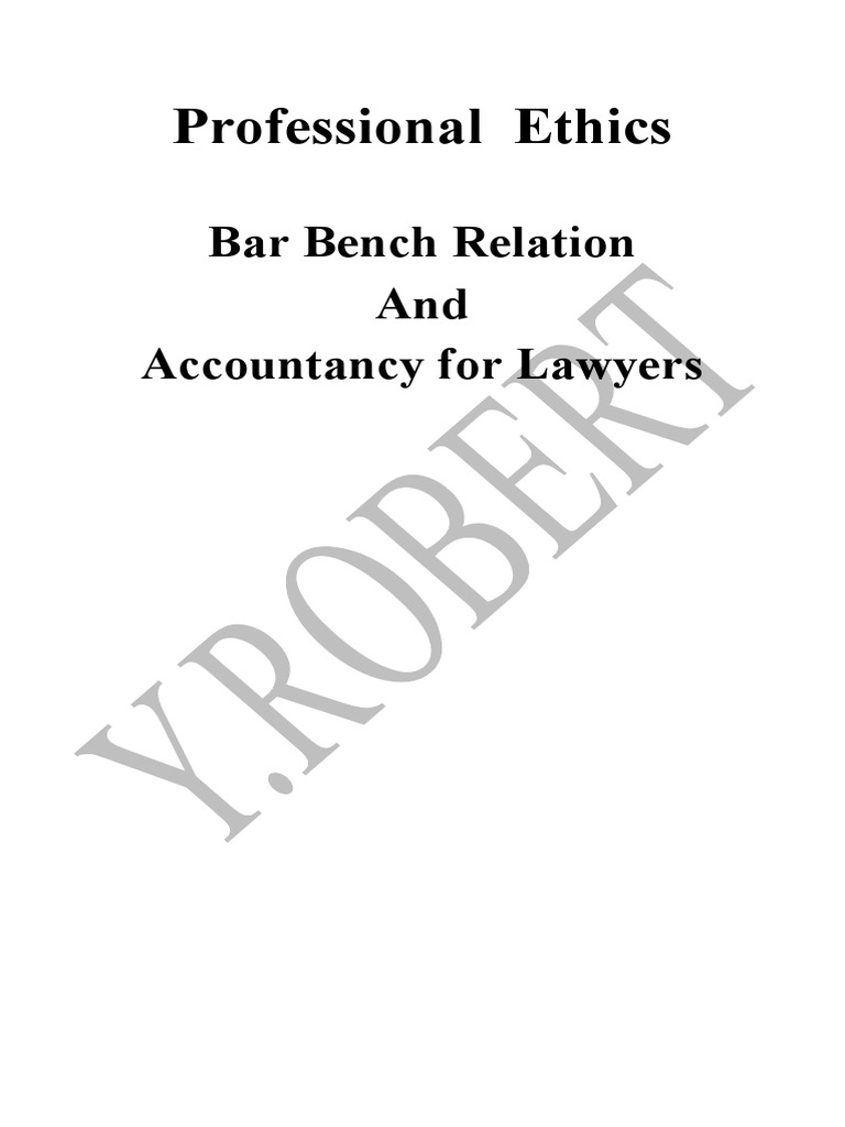 Professional Ethics For Lawyers Pdf Advocate Supreme Court Of India