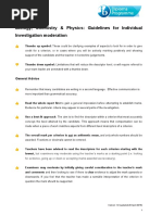 Biology, Chemistry & Physics: Guidelines For Individual Investigation Moderation