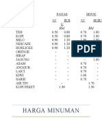 Harga Minuman: RM RM