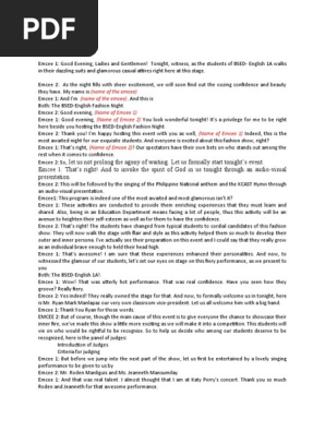 Final Script-- Fashion Show