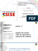 SESION 13 Gestion Del Cambio Taller de Negociacion y Resolucion de Conflictos