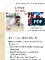 Workflow of Bacteriology Identification Process: Csi 251 Clinical Microbiology Iii