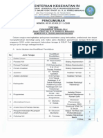 Pengumuman Seleksi Pegawai BLU Dan Format Surat Pernyataan PDF
